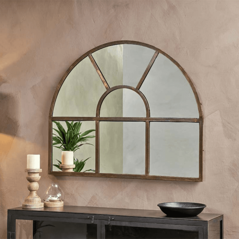 Imoma Overmantle Arch Mirror, Brass