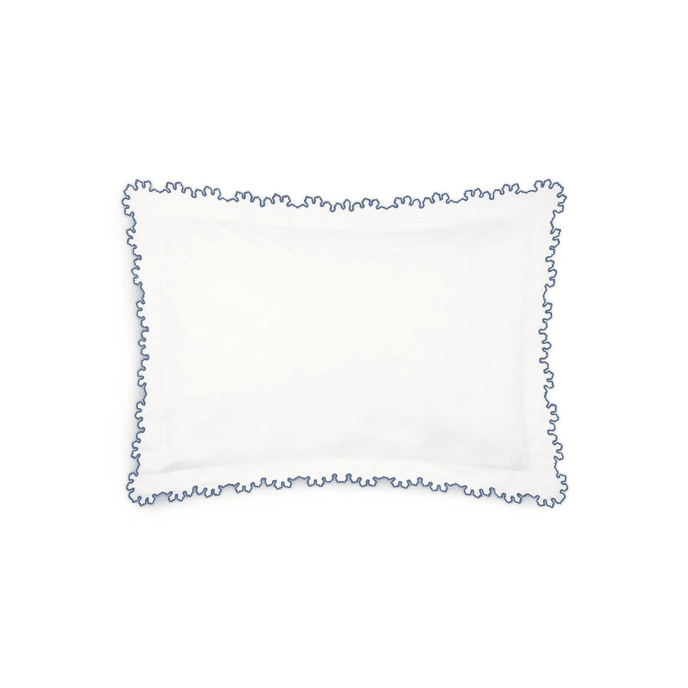 Thea Scalloped Pillowcase, Denim