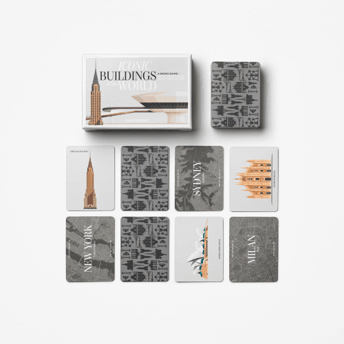 Image showing the Iconic Buildings Memo Game, Grey Multi product.