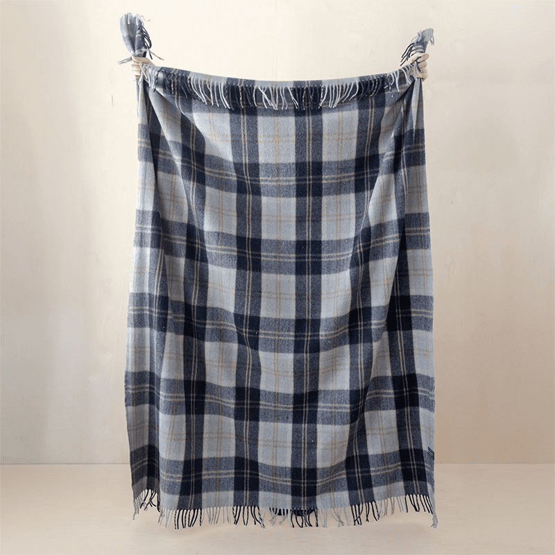 Check Recycled Wool Blanket