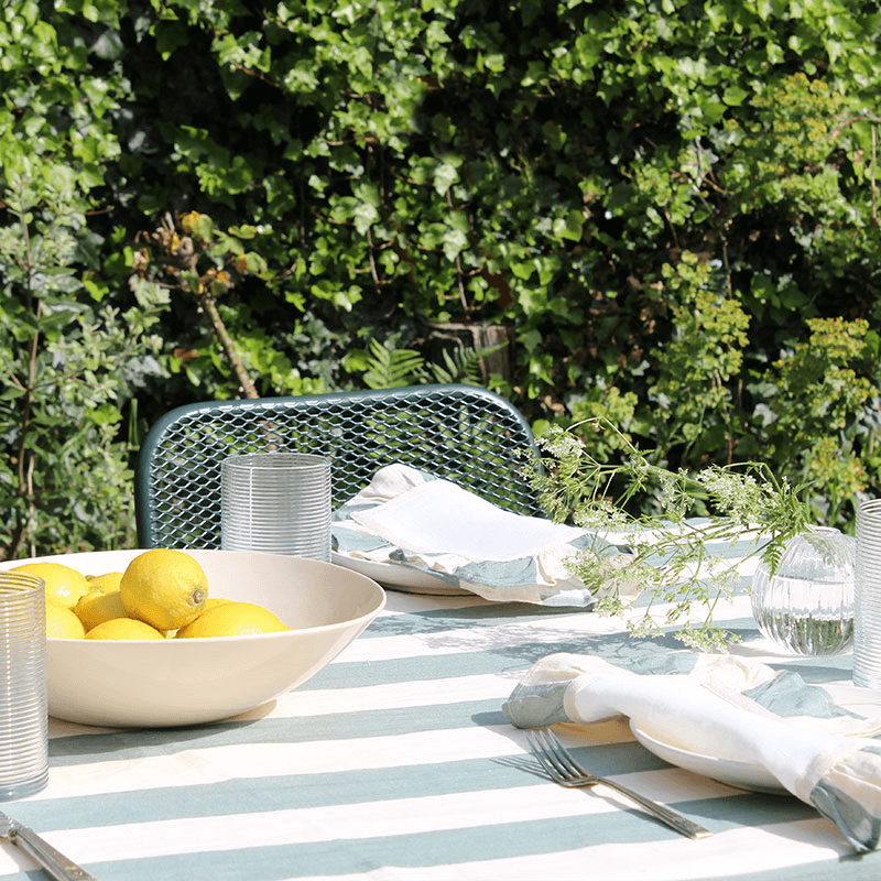 Wide Stripe Set of 2 Napkins, Sea Green