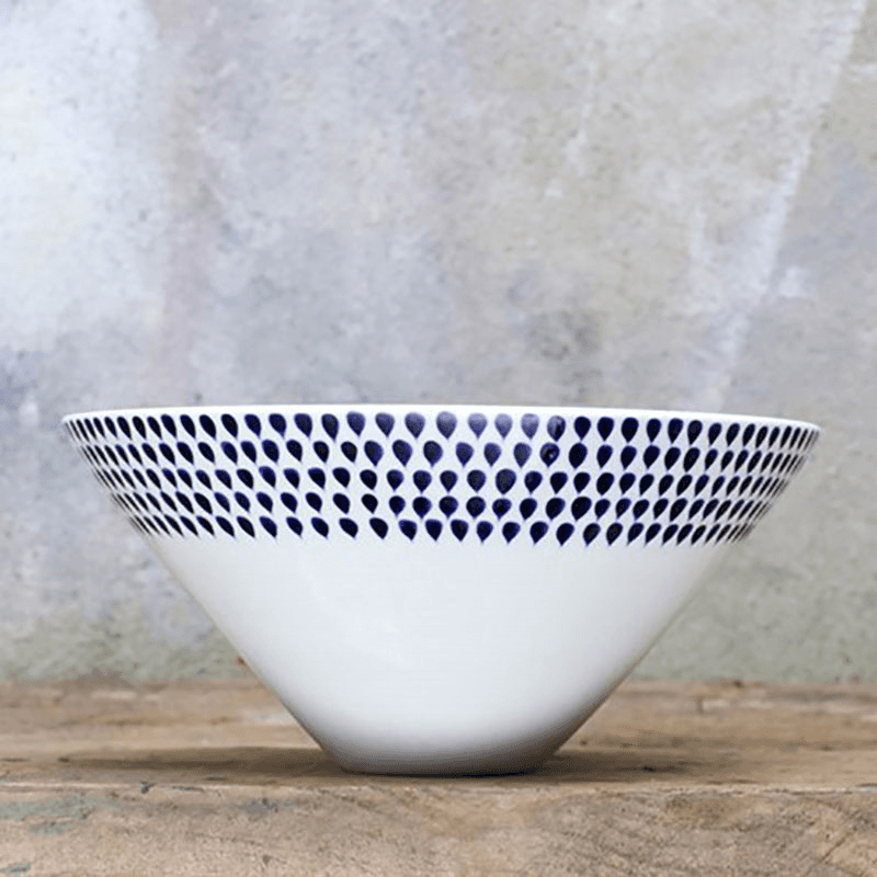Indigo Drop Serving Bowl