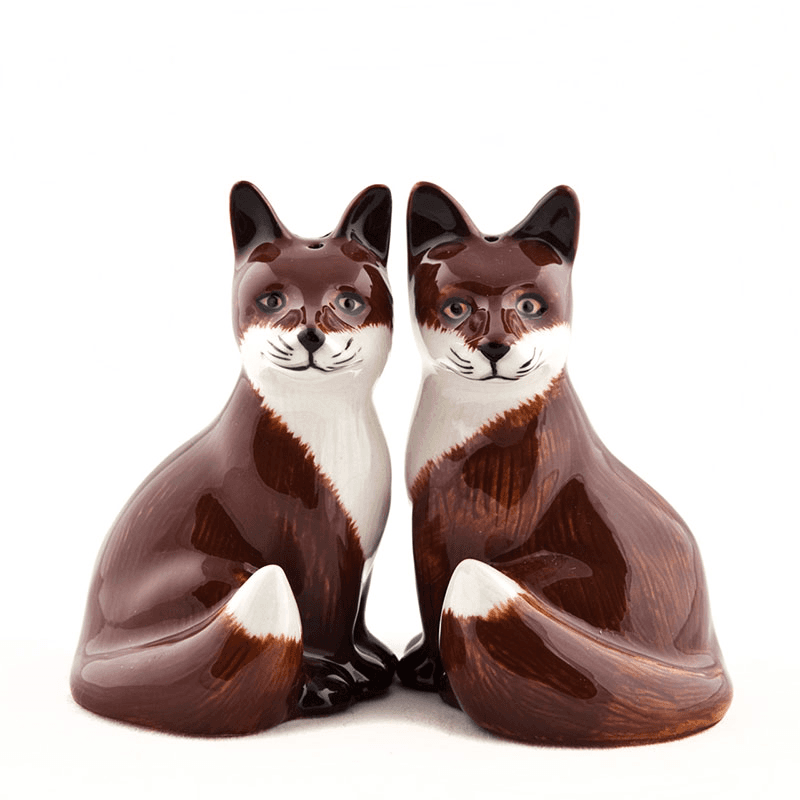 Fox Salt & Pepper Shakers, Brown