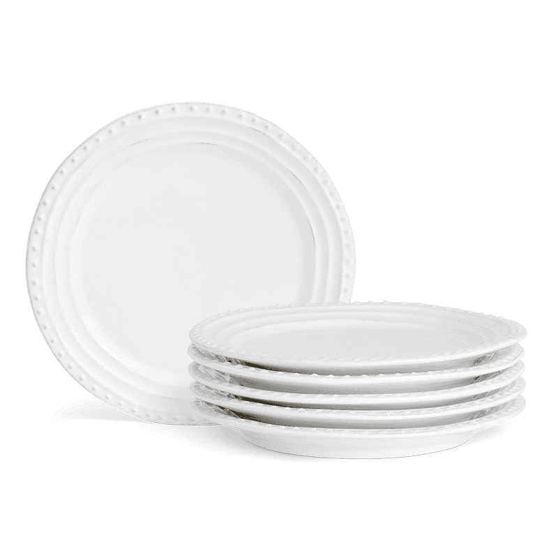 Bowsley Set of 6 Side Plates, White
