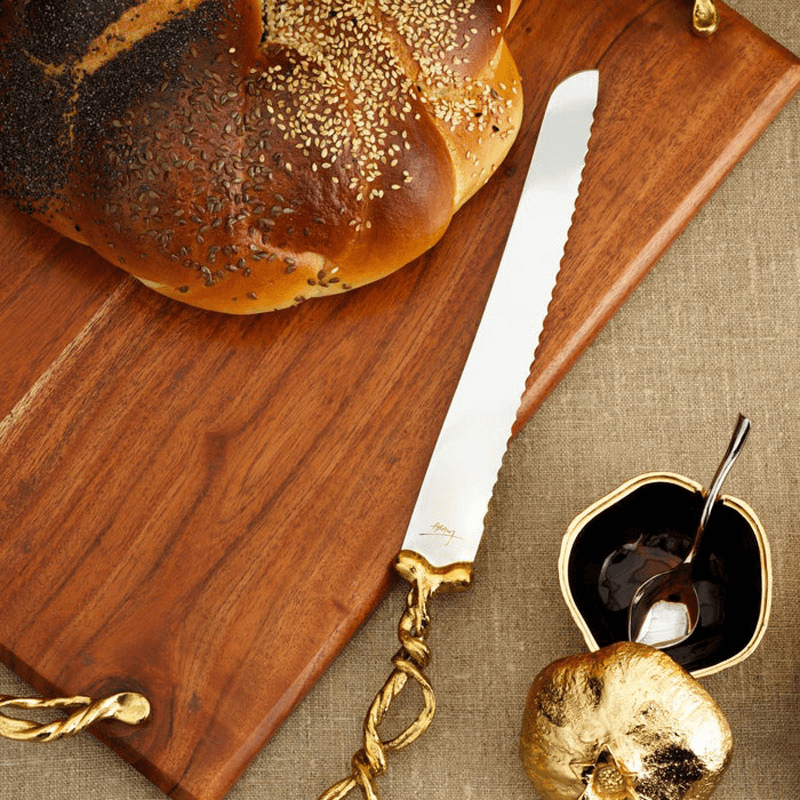 Wisteria Gold Bread Knife, Gold