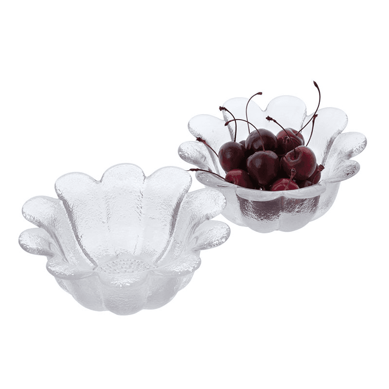 Daisy Set of 2 Dishes, Clear