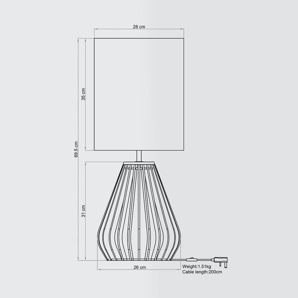 Finn Table Lamp, Natural