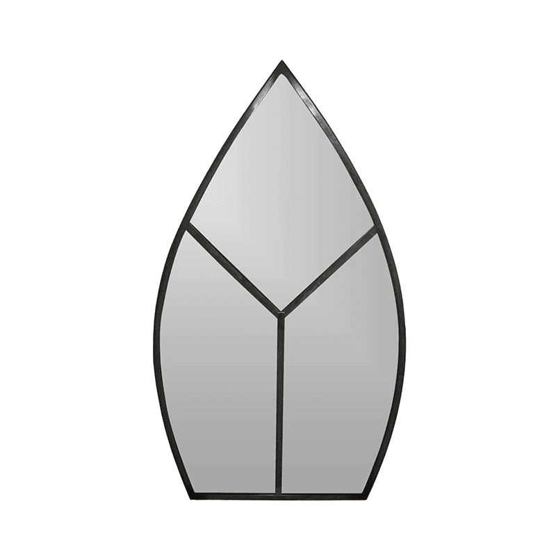 Leaf Arch Outdoor Mirror, Natural Black