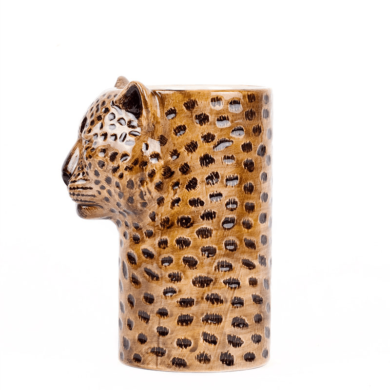 Leopard Utensil Pot, Yellow