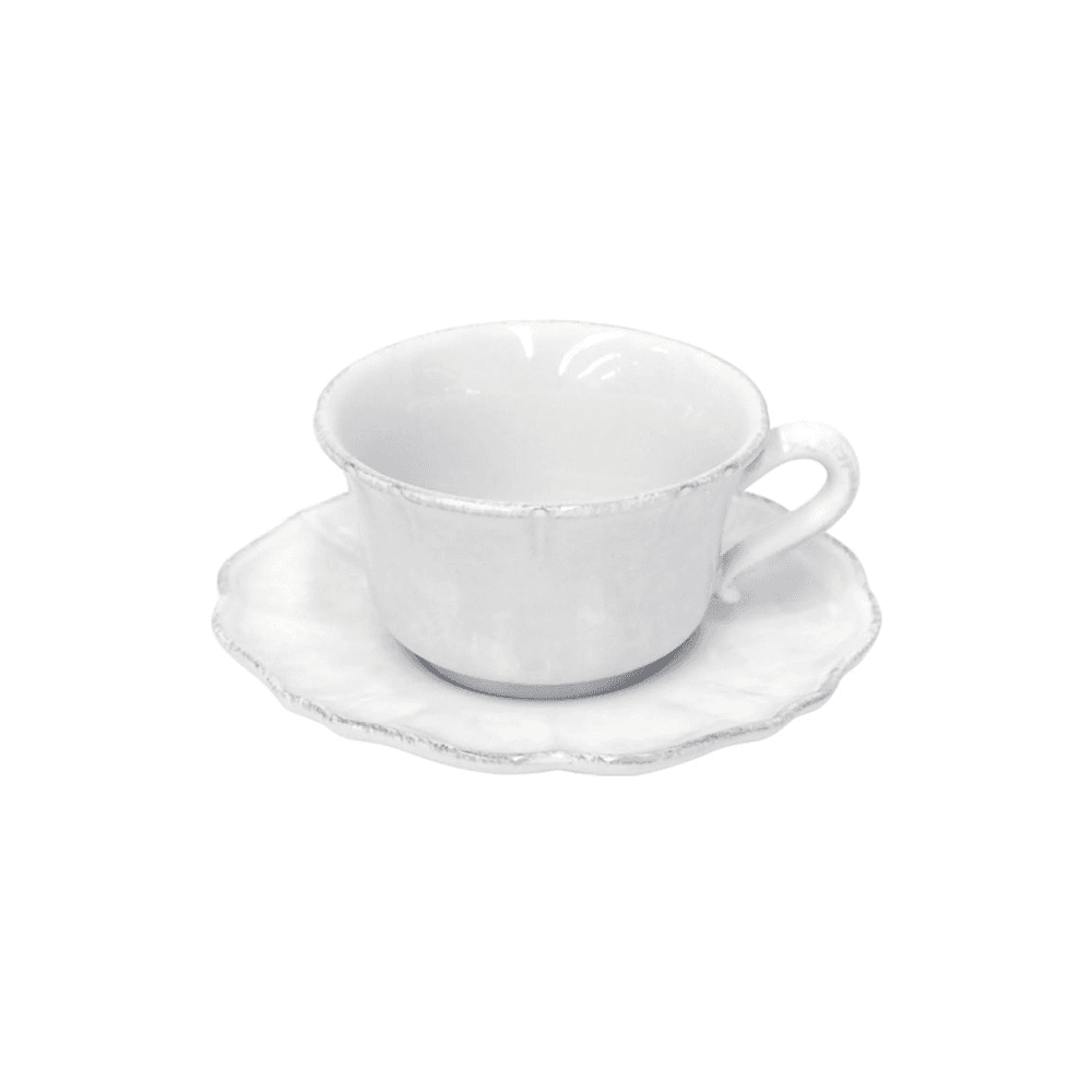 Impressions Set of 6 jumbo cups and saucers, white