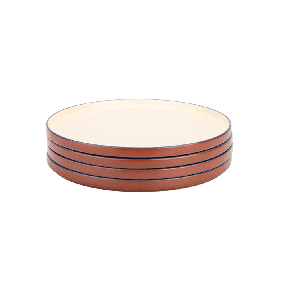 Modern Studio Set of 4 Dinner Plates, Brown