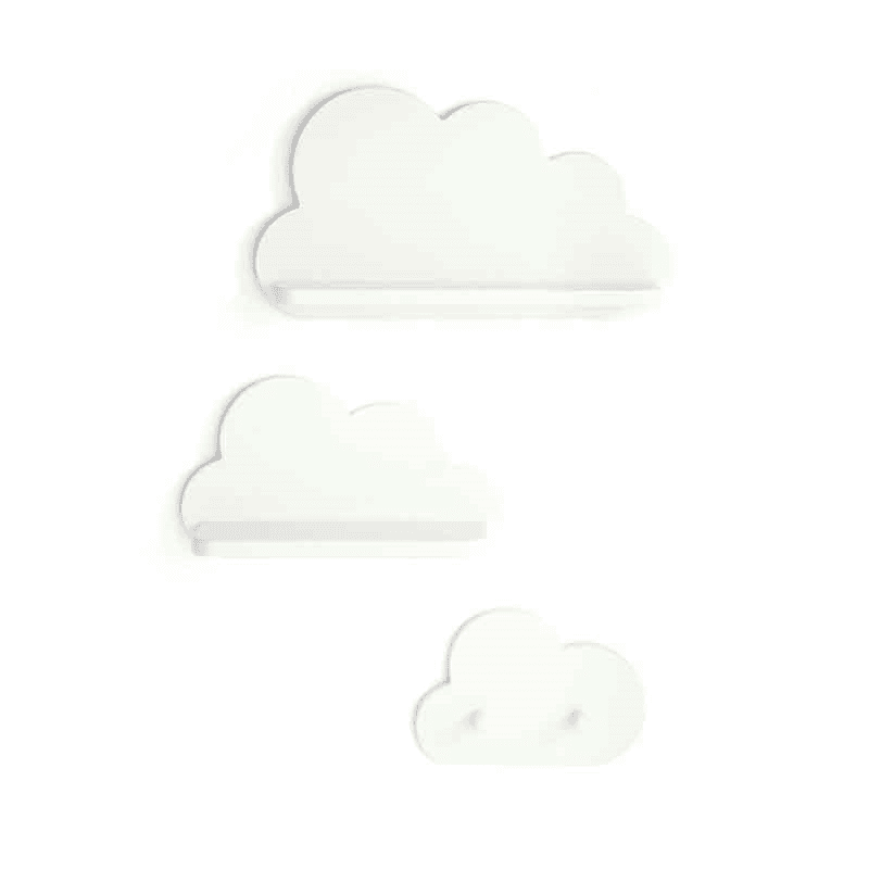 Decorative Cloud Shelves, Oxford White