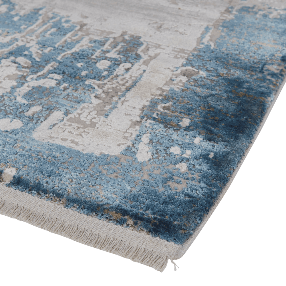 Azra Rug, Blue/Beige Wool