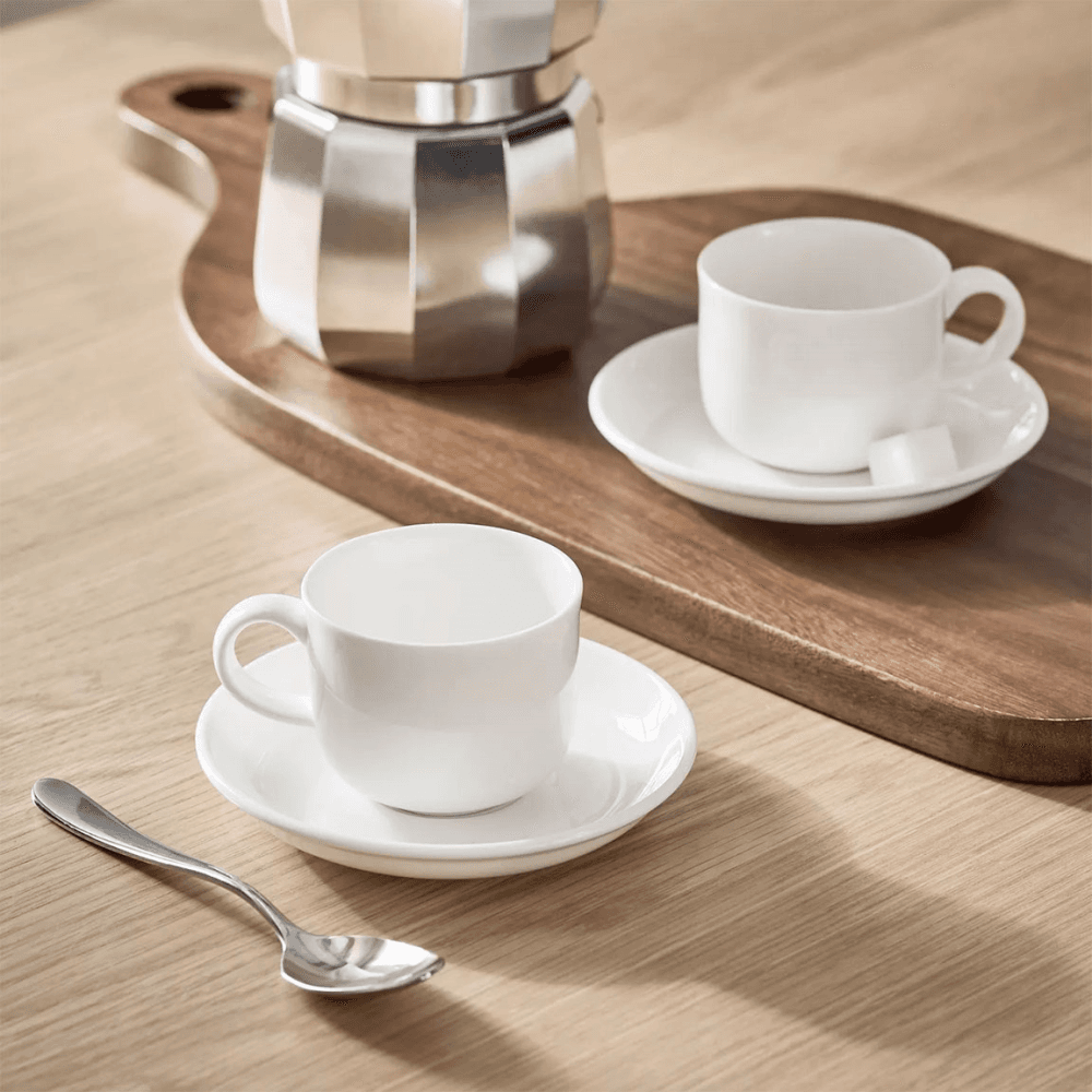 Queensberry Hunt Cupola Set of 2 Espresso Cup & Saucer, White