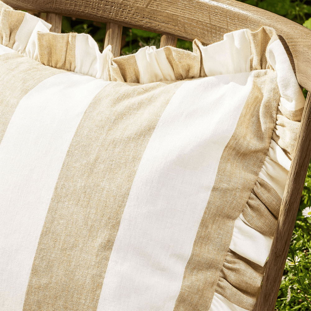 Witham Stripe Frill Edge Cushion