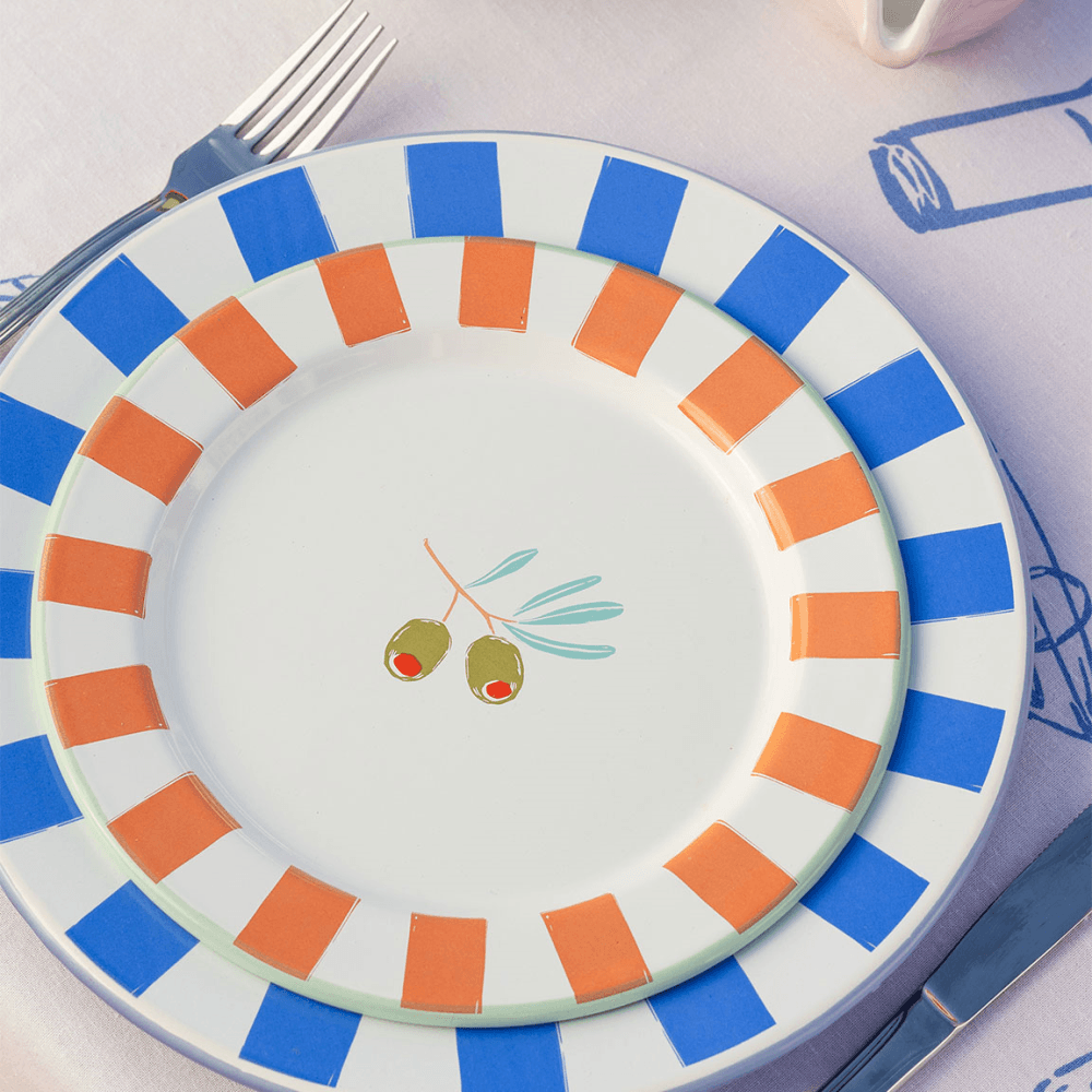Bon appetit Enamel Plate, Olive