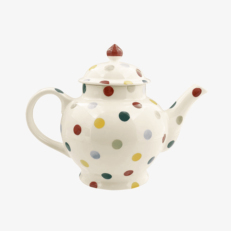 Polka Dot Teapot, Cream