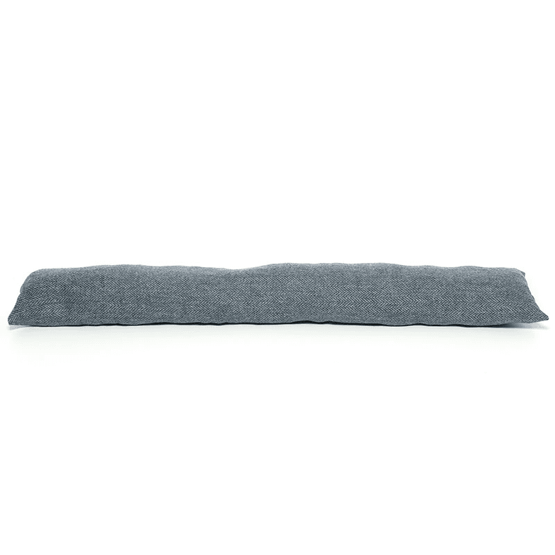 Tweed Draught Excluder, Herringbone Blue Moon