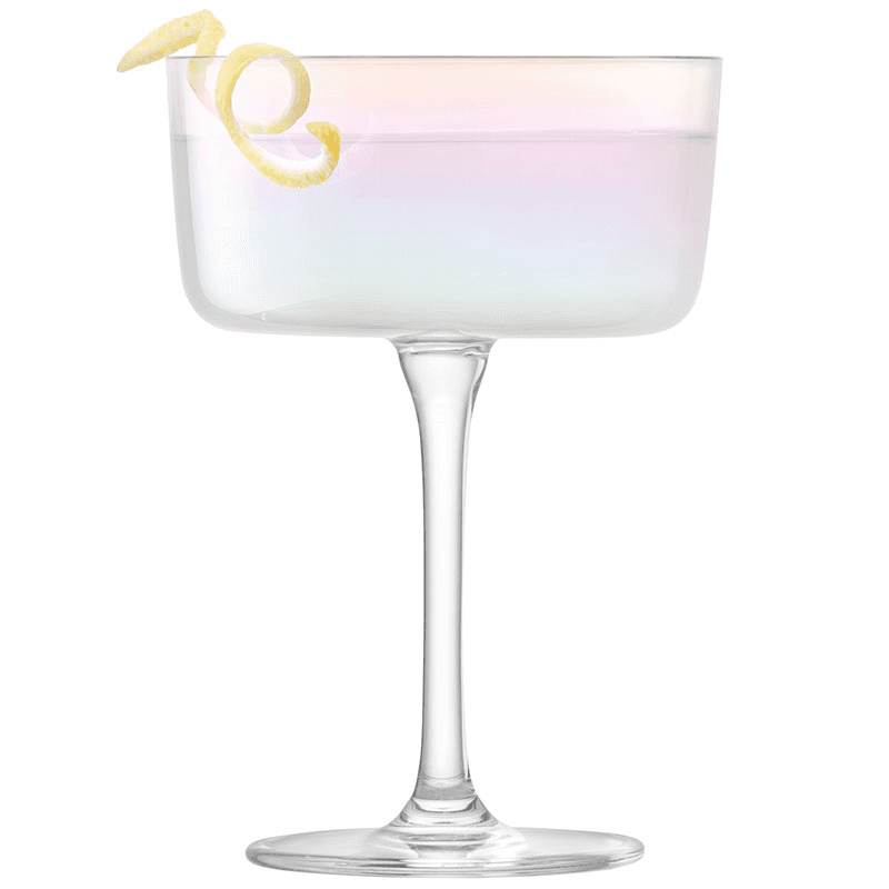 Iridescence Set of 2 Champagne/Cocktail Glasses, Mother of Pearl