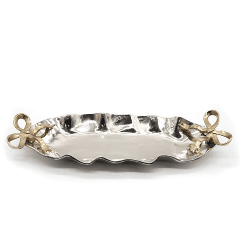 Image showing the Bow Tray, Silver & Gold product.