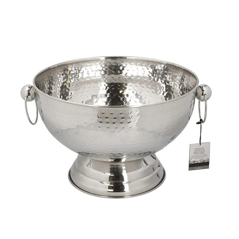 Champagne Bowl, Hammered Stainless Steel