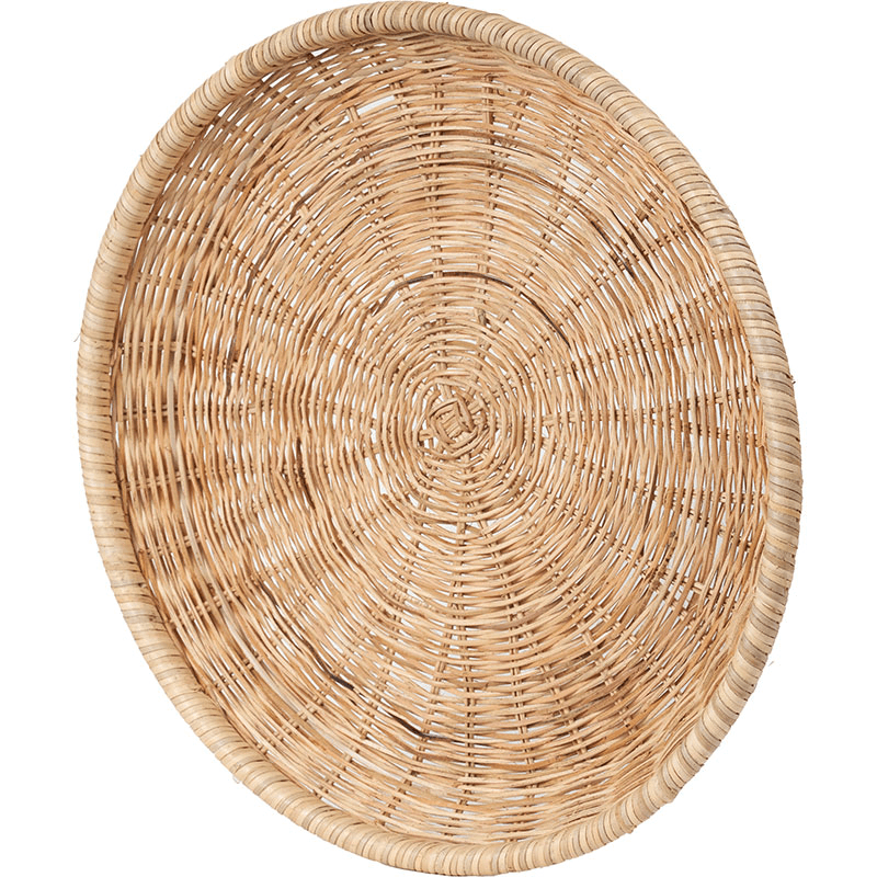 Rattan Round Tray, Natural