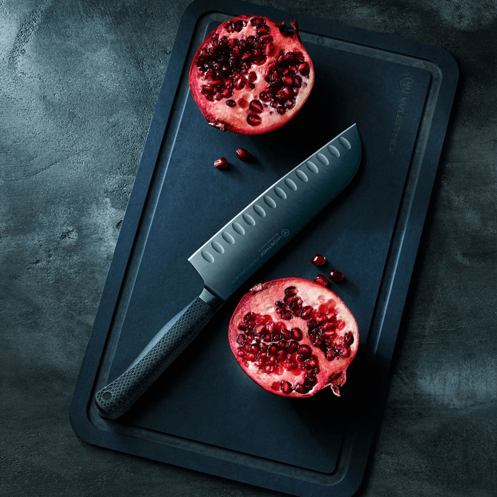 Performer Santoku with Hollow Edge, Black