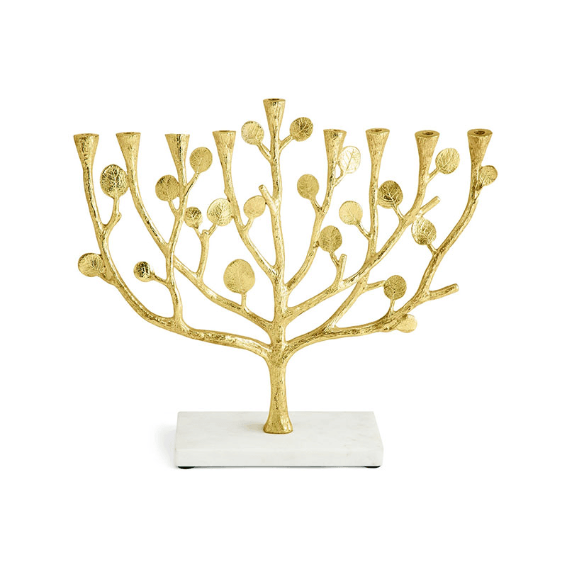 Botanical Leaf Menorah, Gold