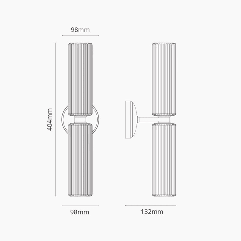 Claremont Flutted Glass Wall Light