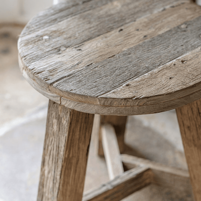 Ibo Reclaimed Wood Round Side Table, Natural