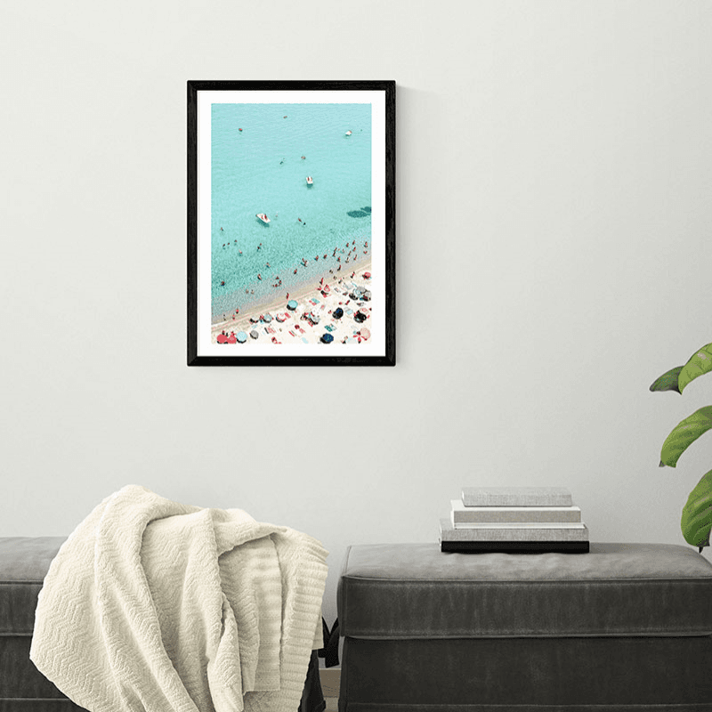 Sisi and Seb Beach Scene Print, Black Frame