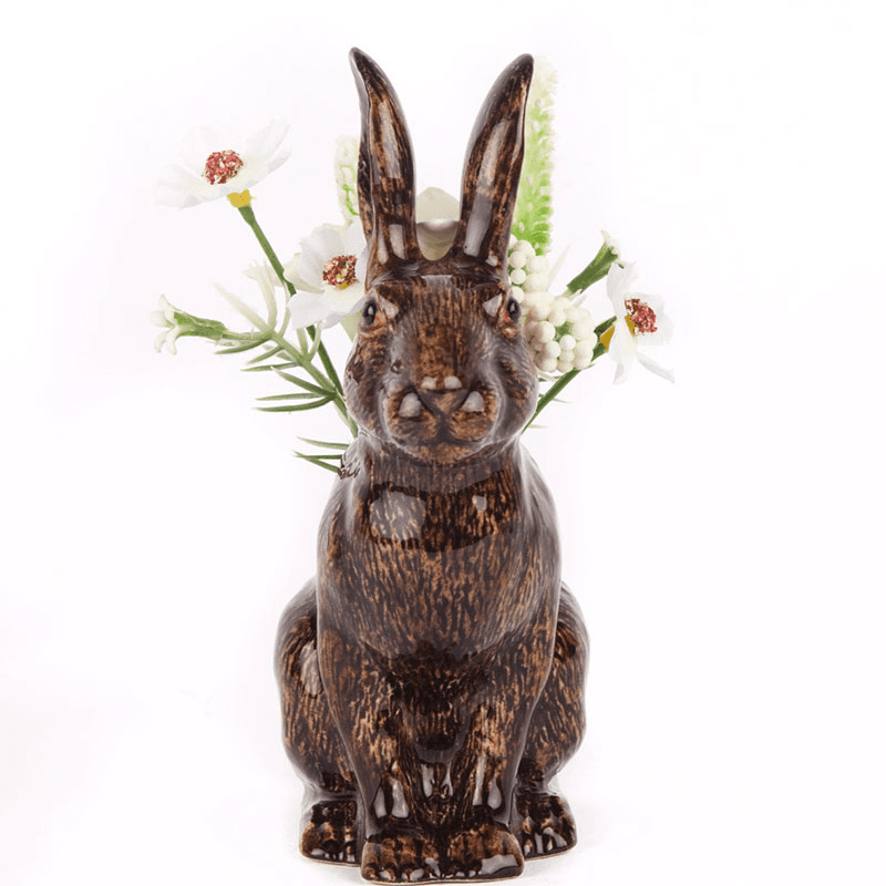 Hare Bud Vase, Brown