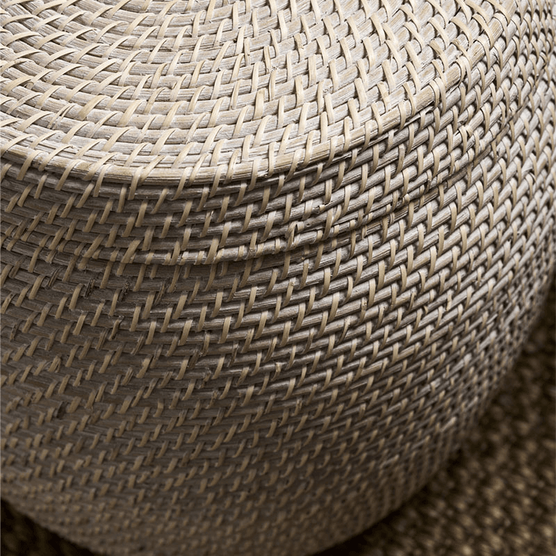 Wittering Rattan Side Table With Removable Lid, White