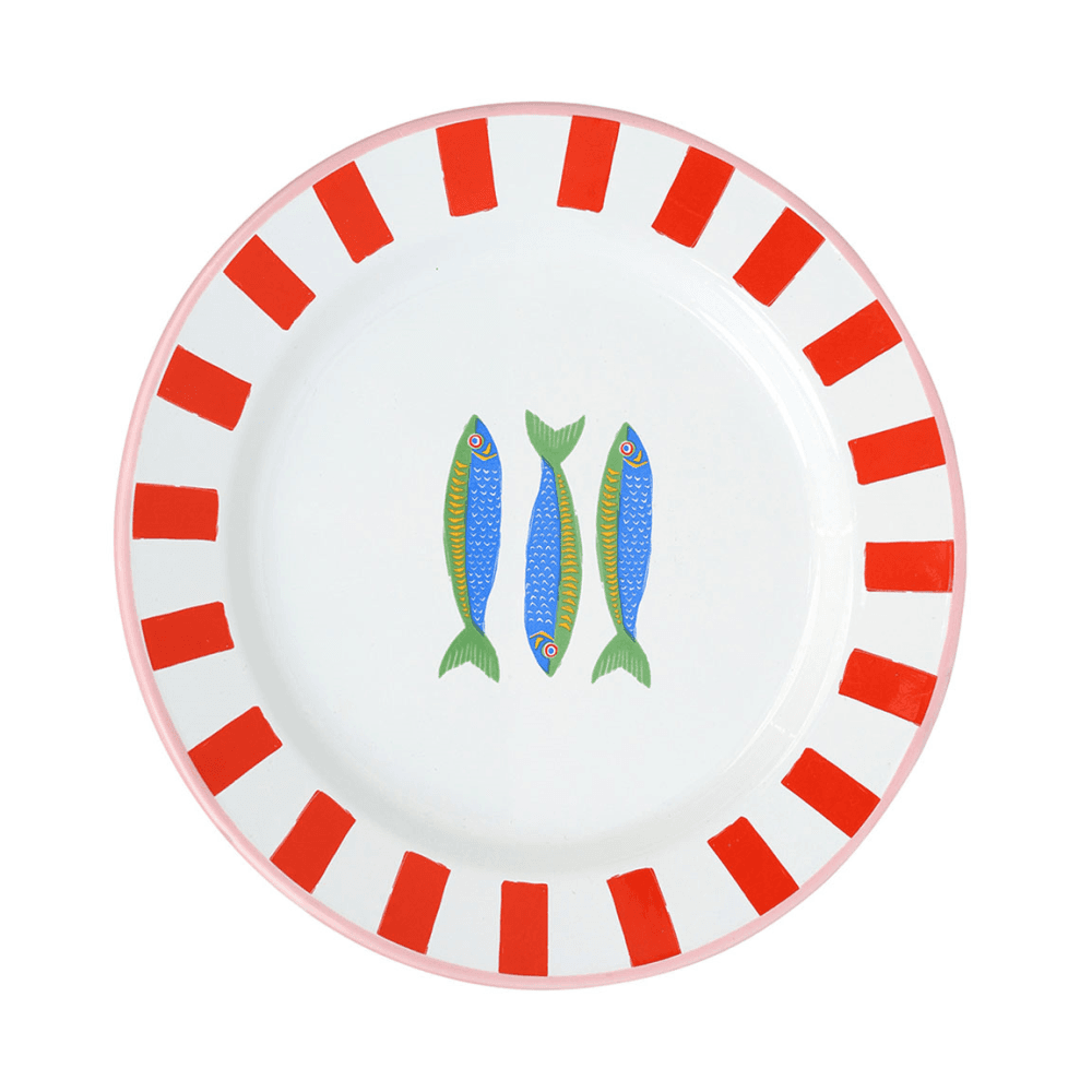 Bon appetit Enamel Plate, Fish