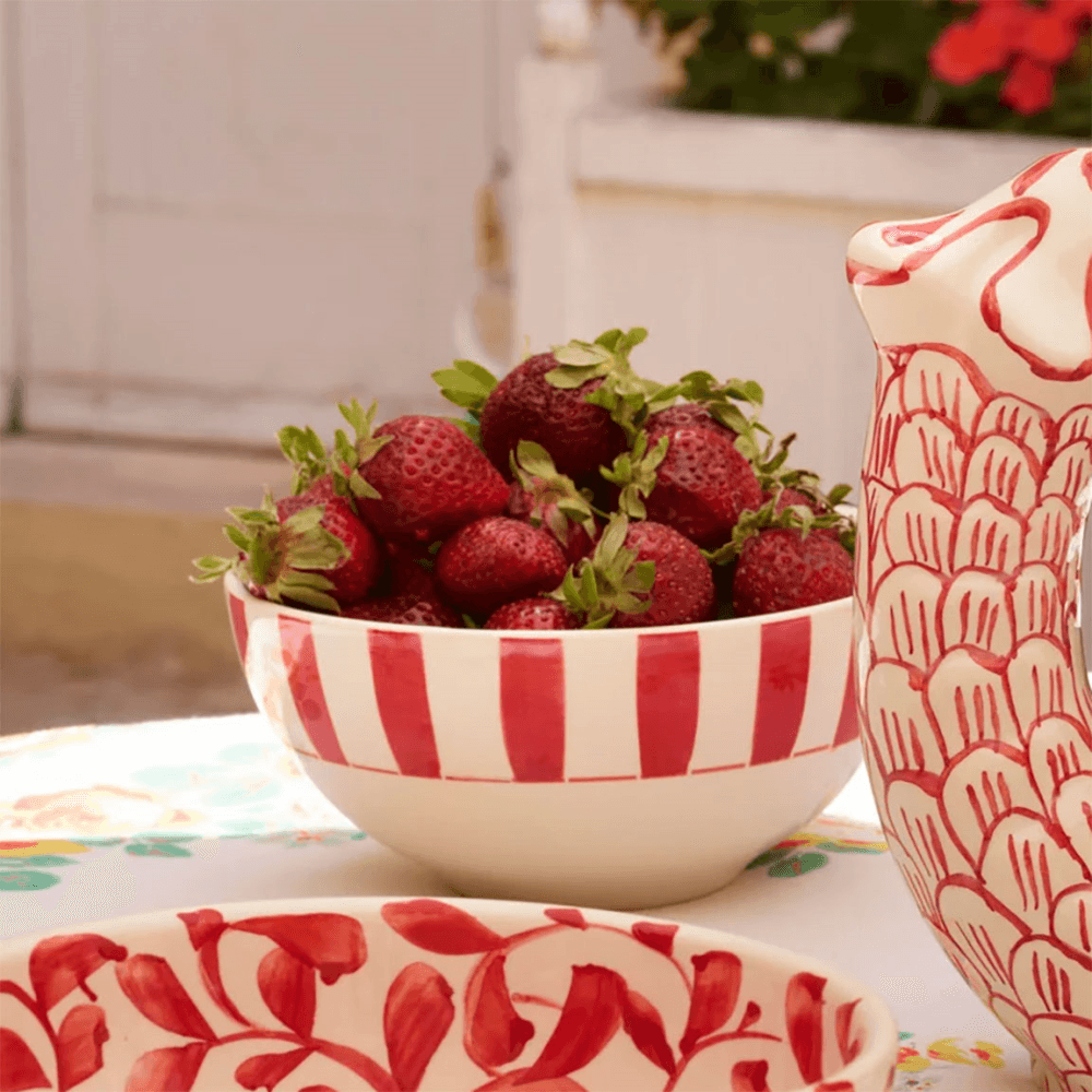 Stripes Small Bowl, Red