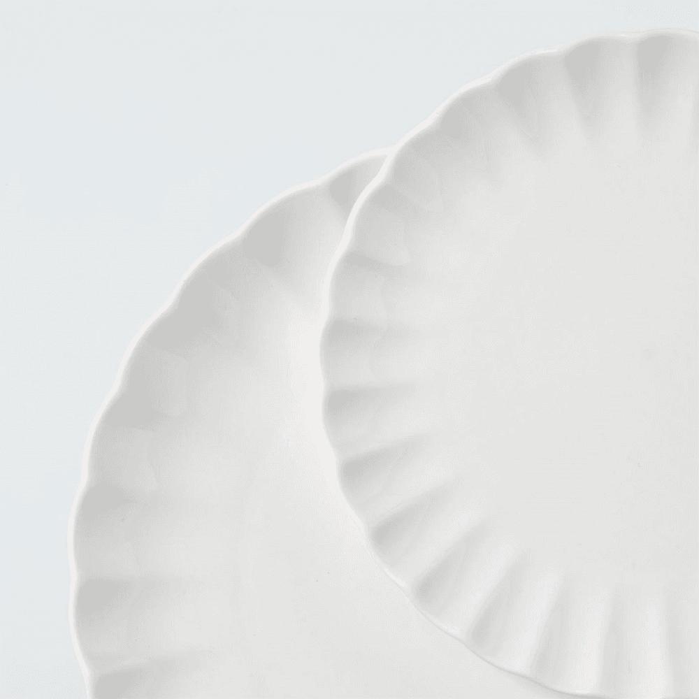 Scalloped 12 Piece Dinnerware Set, White