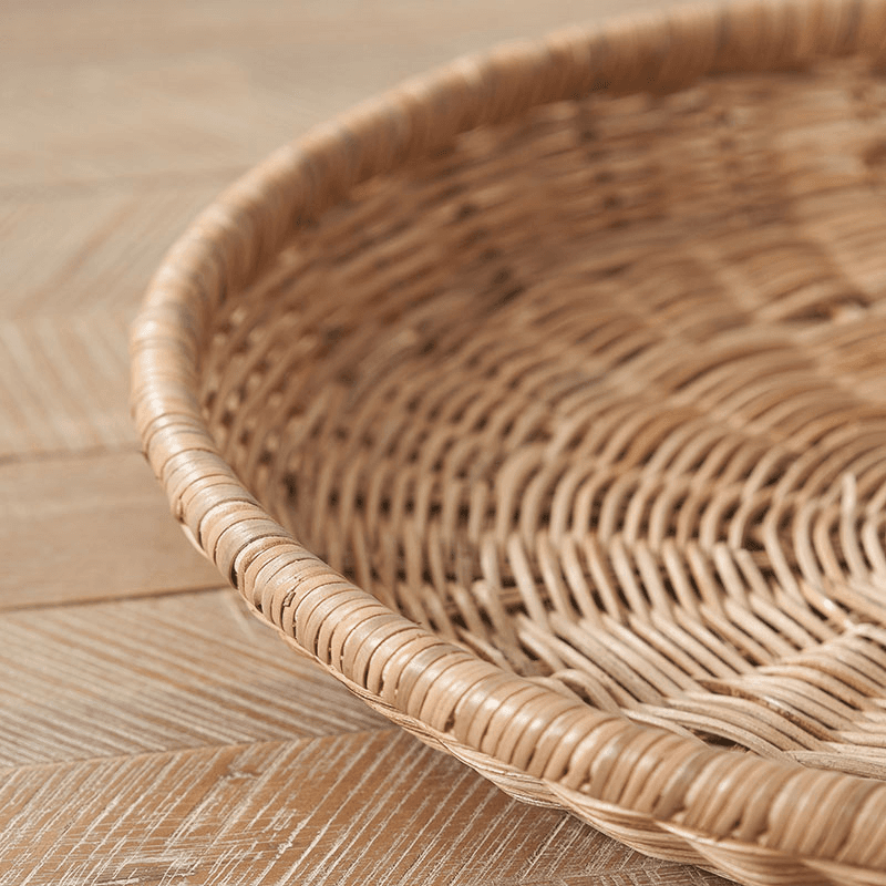 Rattan Round Tray, Natural