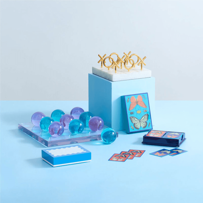 Acrylic Tic Tac Toe Set, Turquoise & Purple