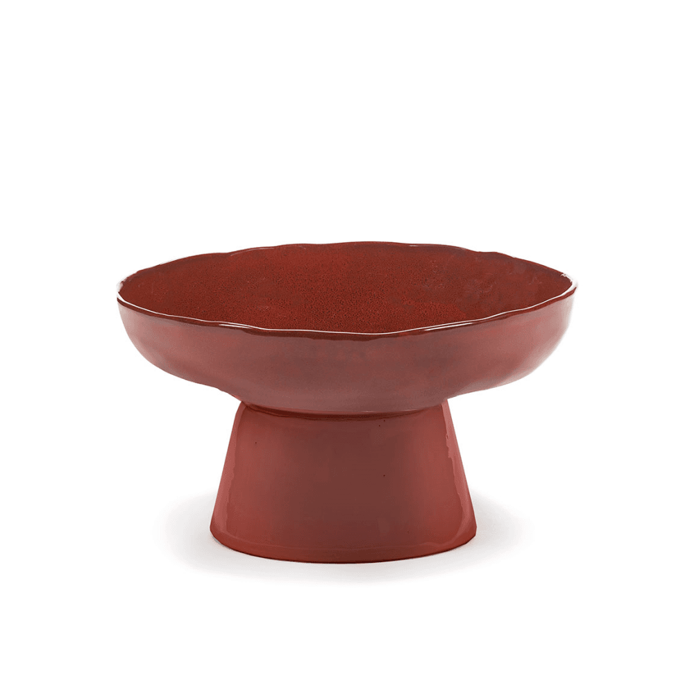 La Mère by Marie Michielssen Footed Serving Plate, Red