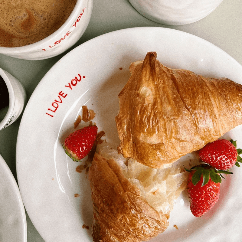 I Love You Breakfast Plate, Red