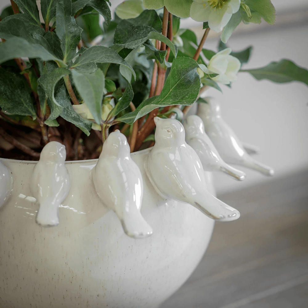 Kersey Bird Planter, White