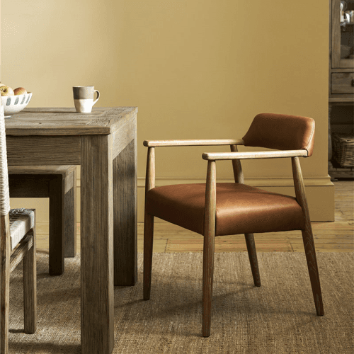 Image showing the Rowden Leather Dining Chair, Ash Wood product.