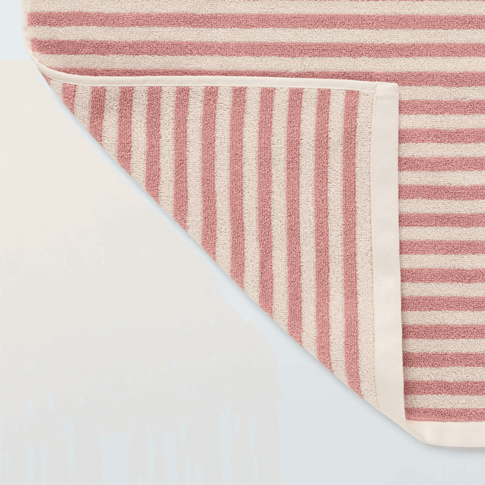 Fine Stripe Hand Towel, Old Rose