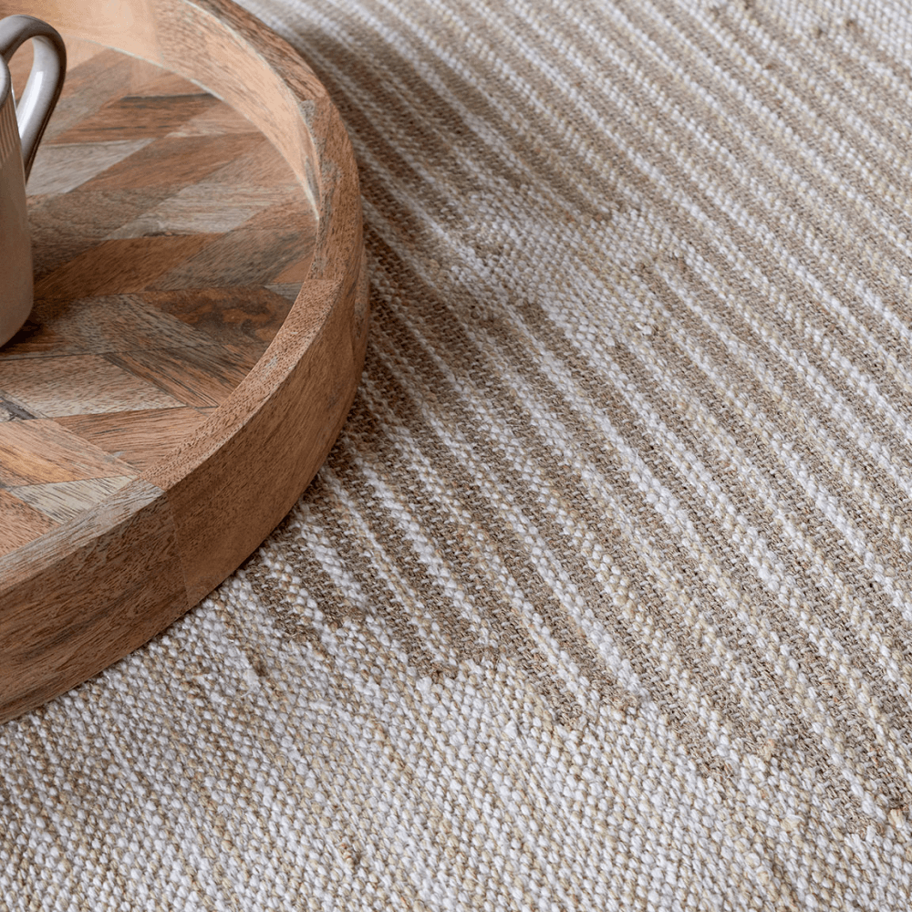 Aranya Upholstered Ottoman, Natural