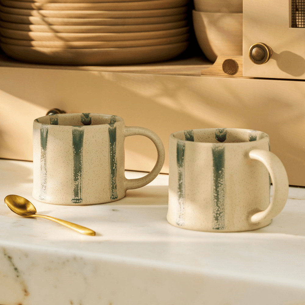 Woolstone Striped Set of 2 Mugs