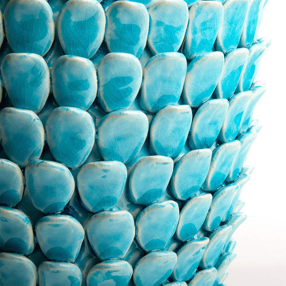 Stucco Table Lamp, Turquoise