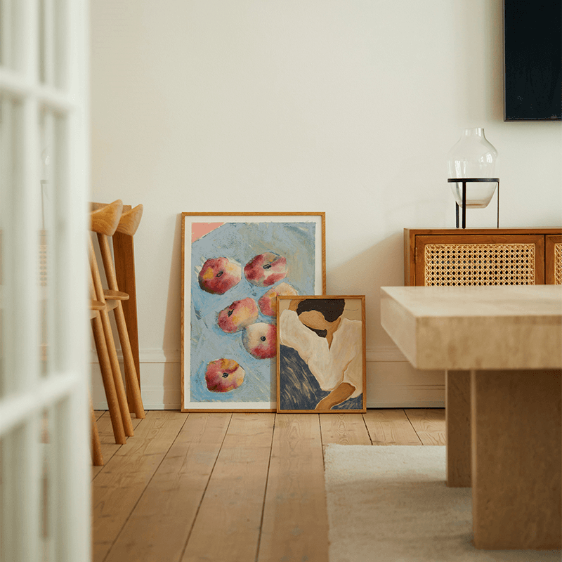 Peaches Print, Blue
