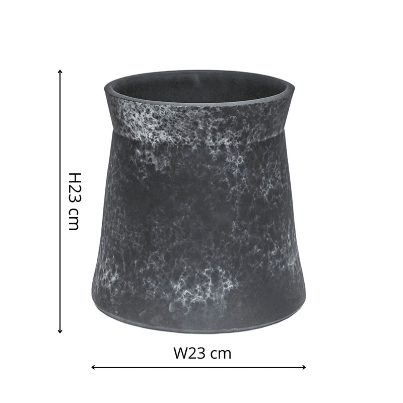 Kew Eclectic Orangery Handthrown Palm Planter, Basalt