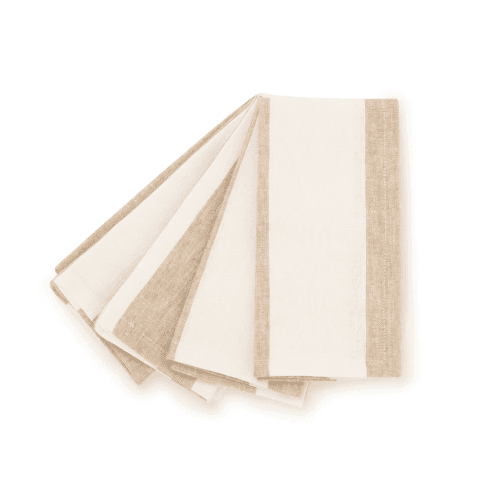 Image showing the Witham Stripe Set of 4 Napkins, Sand product.