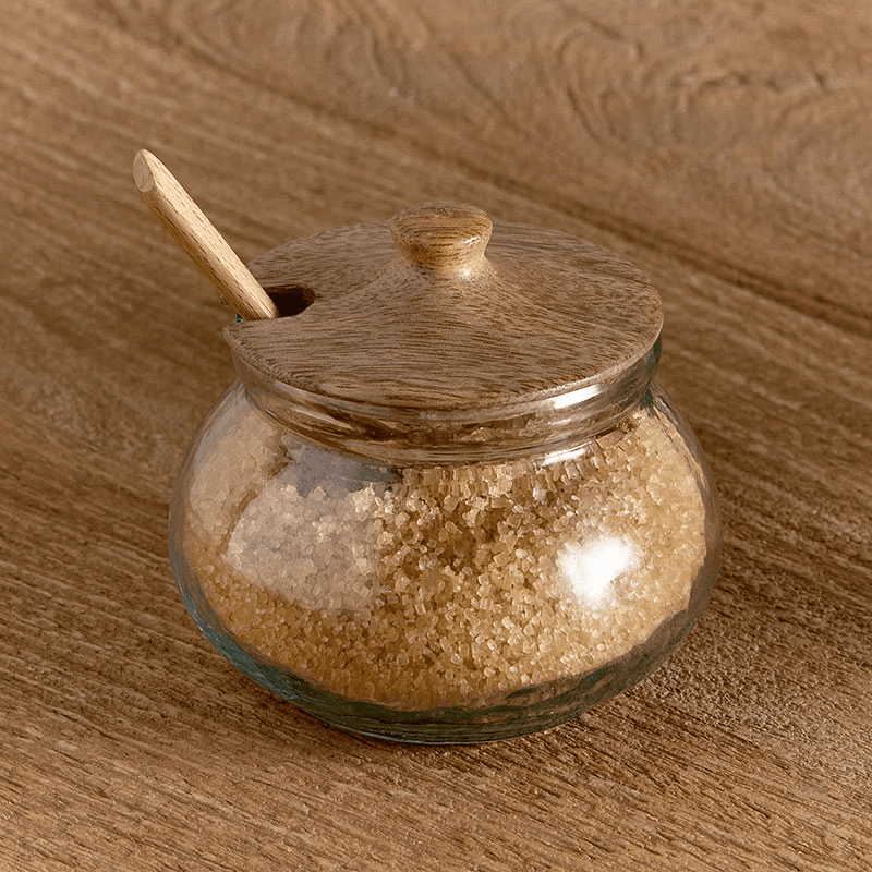 Kali Round Storage Jar, Natural & Clear